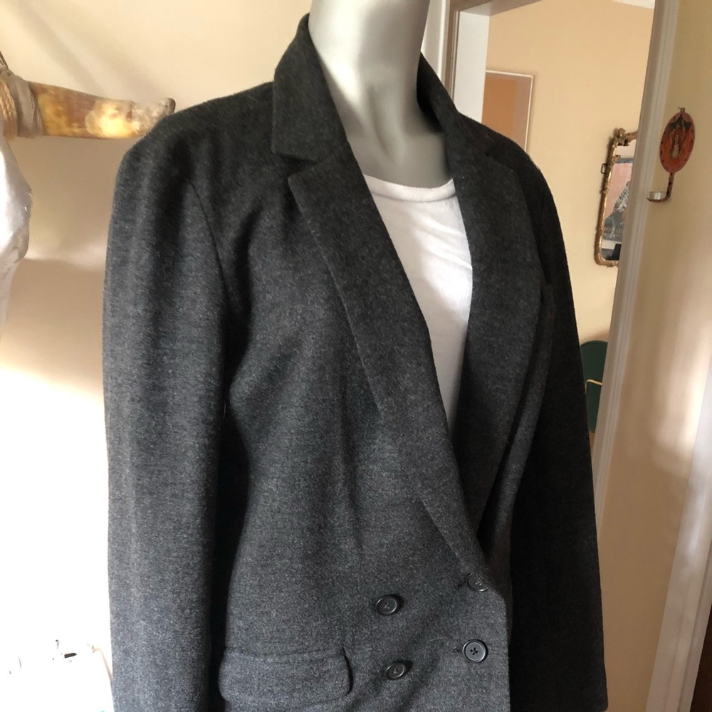 J Crew Charcoal double breasted  wool blazer